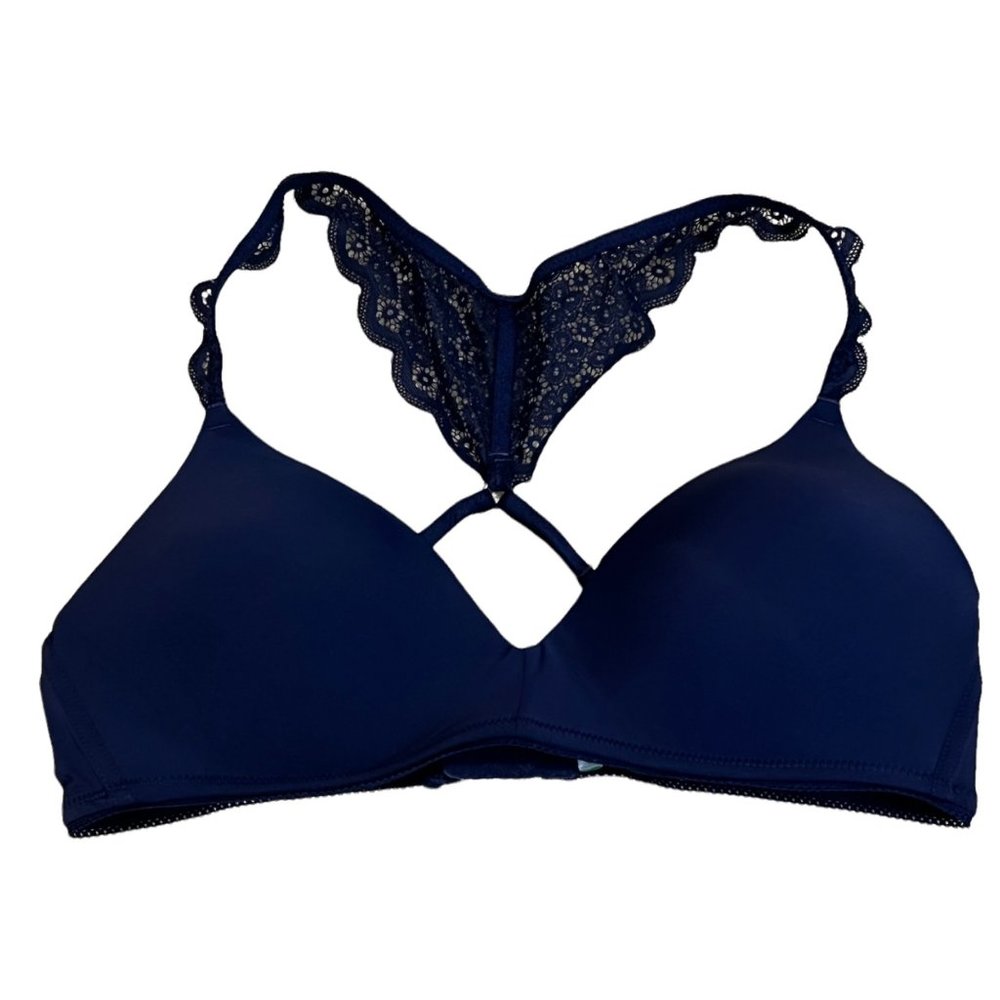 Aerie "Real Happy Wireless" Black Women's Bra Sz 34C